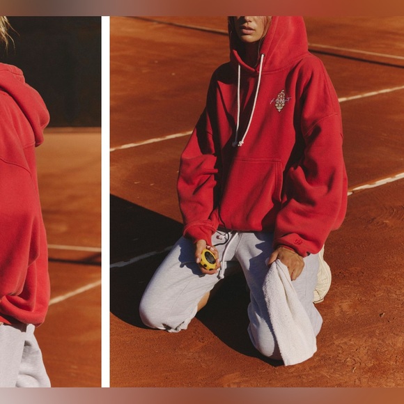 NWT Free People FP Movement Final Call Logo Hoodie - Cranberry - XS, S, M, L - Picture 4 of 10